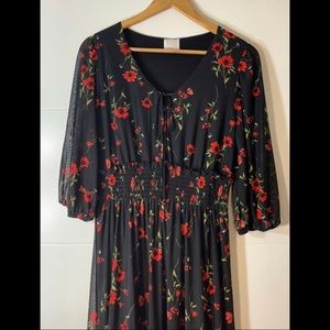 Black Floral Maxi Dress